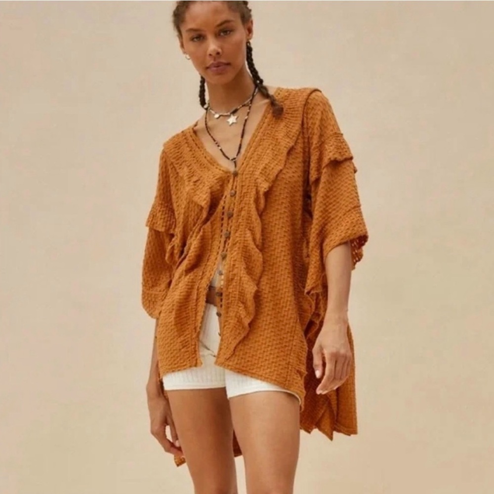 New Free People Beach Flora Tunic Ruffle Top NWOT Medium/Large